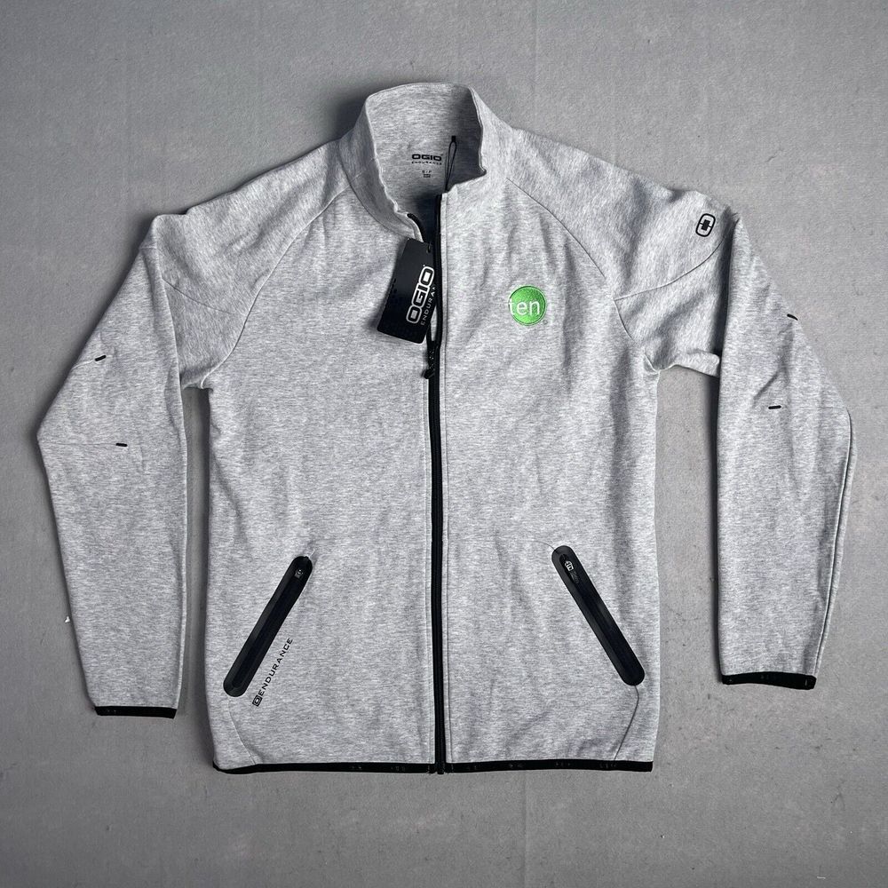 Ogio‎ Endurance Full Zip Mock Neck Jacket Men Small Gray Long Sleeve Athletic